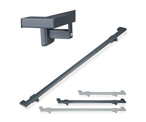 Relaxdays 10026022_632 Rampe, 150 cm, Main courante escalier, acier mat, Fixation murale, intérieur métal, anthracite, PP, 10 x 150 x 10 cm