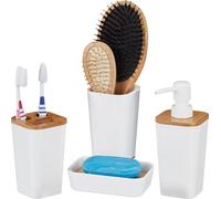 relaxdays 10026129_0 relaxdays Badaccessoires-Set weiß