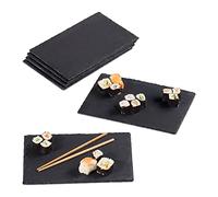 Relaxdays 10026310 Assiettes Lot de 6 Planches 30x20 cm Plateau de Fromage Ardoise