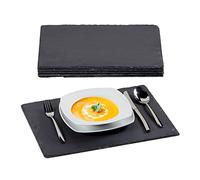 Relaxdays 10026311 Assiettes Lot de 6 Planches 30x40 cm Plateau de Fromage Ardoise