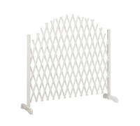 Relaxdays 10026332_49 Treillis Jardin en Bois Extensible 200 cm, Clôture Grillage Pliable, Plante grimpante Brise-Vue Balcon, Blanc