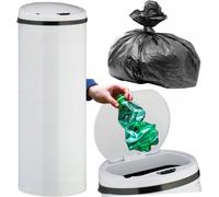 relaxdays 10026542_0 relaxdays Sensor Poubelle 50,0 l blanc