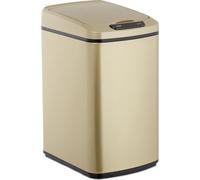 relaxdays 10026543_902 relaxdays Sensor Mülleimer 12,0 l gold