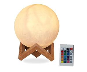 Relaxdays 10026587 Lampe Lune en 3D, 16 Couleurs, réglable, avec Commande à Distance, avec Pied, idéal pour enfantséclairage LED,15 cm, Blanc, 18, 5 x 15 x 15 cm