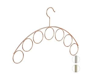 Relaxdays 10026603_553 Cintre écharpes, Porte-Foulards Rangement Ceintures, Support Cravates Design métal 3 mm, cuivre, 24,5 x 40,5 x 0,3cm