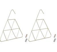 Relaxdays 10026604_259 écharpe Porte Cintre Foulard Cravates Fil de Fer Design métal géométrique, doré, Or, 33,5 x 36 x 0,3cm (Lot de 2)