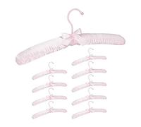 Relaxdays 10026615_1237 Satin, Set de 10, Cintre rembourré Doux pour Vestes, Crochet Rotatif 360°, 38 cm, Noeud, Rose