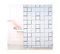Relaxdays 10026666_1048 Carré, 140x240 cm, Rideau de douche, baignoire bain store, fixation plafond, semi-transparent, PVC, plastique, aluminium, 240 x 140 x 5 cm