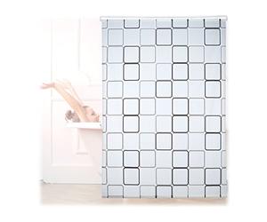 Relaxdays 10026666_1049 Carré, 160x240 cm, Rideau de douche, baignoire bain store, fixation plafond, semi-transparent, PVC, plastique, aluminium, 240 x 160 x 5 cm