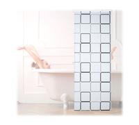 Relaxdays 10026666_1051 Carré, 80x240 cm, Rideau de douche, baignoire bain store, fixation plafond, semi-transparent, PVC, plastique, aluminium, 240 x 80 x 5 cm