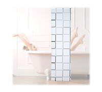 Relaxdays 10026666_1052 Carré, 60x240 cm, Rideau de douche, baignoire bain store, fixation plafond, semi-transparent, PVC, plastique, aluminium, 240 x 60 x 5 cm
