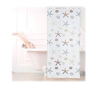 Relaxdays 10026667_1050 Ocean, 100x240 cm, Rideau de douche, baignoire bain store, fixation plafond, semi-transparent, PVC, plastique, aluminium, 240 x 100 x 5 cm