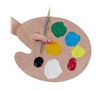 Relaxdays 10026738_58 Peinture en Bois, mélange avec Trou, Palette pour Artistes, Couleur Naturelle, Nature, 1