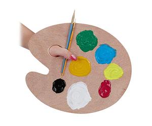 Relaxdays 10026738_58 Peinture en Bois, mélange avec Trou, Palette pour Artistes, Couleur Naturelle, Nature, 1