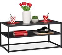 relaxdays 10026788_0 relaxdays Couchtisch Holz schwarz 90,0cm x 50,0cm x 42,0 cm
