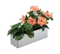 relaxdays 10027000_55 relaxdays Blumenkasten Metall 40,0 x 12,5 x 13,5 cm silber