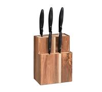 Relaxdays 10027600 Bloc Acacia Non Garni, Porte Bois, Rangement Couteaux Universel HLP 24x18x11,5cm, naature