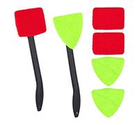 Relaxdays 10027765 Nettoyeur vitres de Voitures intérieur, Jeu de 2, Brosse avec poignée, pour Pare-Brise, 6 Chiffons Microfibre