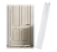 Relaxdays 10027779_49 Boudin isolant pour les portes, sur 2 côtés, contre les courants d’air et le froid, en tissu, 90 cm, blanc, polyester, One size