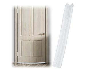 Relaxdays 10027779_49 Boudin isolant pour les portes, sur 2 côtés, contre les courants d’air et le froid, en tissu, 90 cm, blanc, polyester, One size