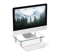 relaxdays 10027843_534 relaxdays Monitorständer silber, transparent