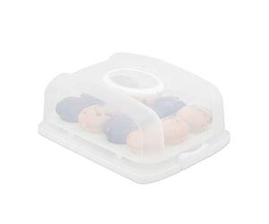 Relaxdays 10027896_49 Blanc Boîte gâteaux, Brownies, rectangulaire, Couvercle, idéale pour Les fêtes, HlP:15,5x37,5x27,5cm