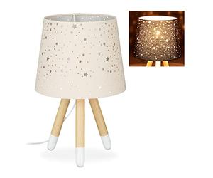 Relaxdays 10028043_113 Lampe de Chevet veilleuse pour Enfants,garçons et Filles,E14. Abat-Jour Rond, 40cm de Hauteur,Rose