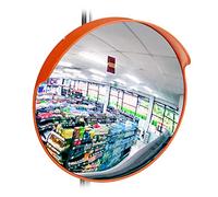 relaxdays 10028417 Miroir d’Observation 45 cm, Professionnel, Solide, intérieur, Fixation inclue, pour Mur & poteaux, Rouge