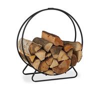 relaxdays 10028773_0 relaxdays Kaminholzkorb schwarz 61,0 x 26,0 x 65,0 cm