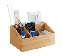 relaxdays Organiseur de bureau marron Bambou 6 compartiments 28,0 x 19,5 x 14,0 cm
