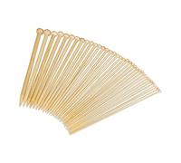 Relaxdays 10028868 Bambou, Lot de 36, Set Tricot en Bois, Epaisseur Aiguilles Longues 2 à 10 mm, Nature