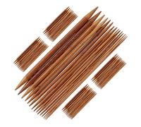 Relaxdays 10028869 Bambou, Lot de 75, Set de Tricot en Bois, 15 épaisseurs Aiguilles 2 à 10 mm, Nature