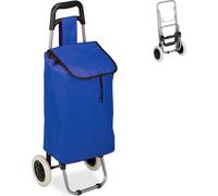 relaxdays 10029467_193 relaxdays Einkaufstrolley Aluminium blau