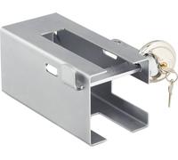 Relaxdays 10031042 Antivol de remorque, pour attelages courants, antivol, antivol rond, antivol de caisse remorque, acier, argent, 11 x 15 x 23.5 cm