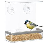 relaxdays 10031559_0 relaxdays mangeoire pour oiseaux transparente 15,0 x 7,5 x 16,5 cm