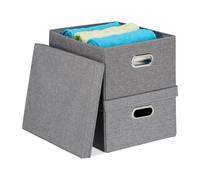 relaxdays 10031603_111 2 relaxdays Boîte de rangement 25,0 l grise 34,5 x 42,0 x 20,5 cm