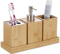 relaxdays 10032127_0 relaxdays Badaccessoires-Set braun