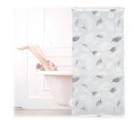 relaxdays Store de Baignoire, 80 x 240 cm, Rideau de Douche avec Chaine, Montage Flexible, Salle de Bain, Noir-Blanc