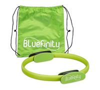 Bluefinity Anneau Pilates, avec Exercices, Double poignée, rembourré, Cercle Yoga, Fibre de Verre, Ø 37 cm, Sport, Vert