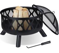 relaxdays 10032690_0 relaxdays Bol de feu noir 62,0 cm