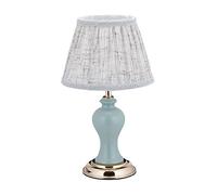 relaxdays 10036767 Lampe de Table dans Design Retro, HxD 42 x 25 cm, Douille E27, Socle, Abat-Jour, Gris Bleu