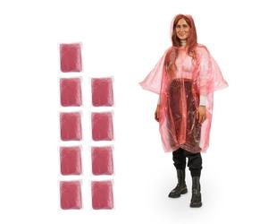 Relaxdays 100x poncho de pluie jetable rouge