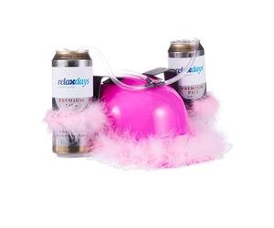 Relaxdays 10x casques à bière avec boa à plumes