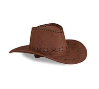 Relaxdays 10x Chapeau cowboy, Chapeau occidental, pour adulte, style far ouest, carnaval, chapeau de carnaval, marron foncé