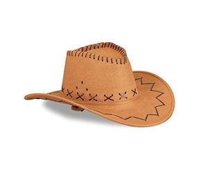 Relaxdays 10x Chapeau cowboy, Chapeau occidental, pour adulte, style far ouest, carnaval, chapeau de carnaval, marron