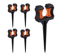 Relaxdays 10x Guide-Tuyau, d'angle pour Tuyau d'arrosage, déviateur, avec Piquet, H x L x P : 26x10x3 cm, Plastique, Noir