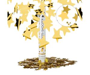 Relaxdays 10x lanceurs à confetti étoiles dorées