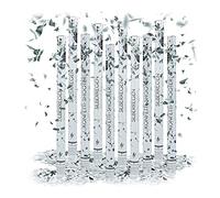 Relaxdays 10x Lanceurs confettis 80 cm canons Party Popper fête décoration Mariage Cadeau Anniversaire, argenté