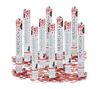 relaxdays 10 x Party Popper 40 cm coeurs