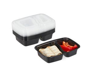 Relaxdays 10x meal prep containers 2 compartiments